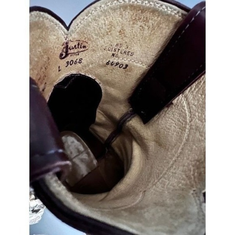 Justin Style L3068 Leather Roper Riding Cowboy Boots Women's Size 5 1/2c - Picture 4 of 6